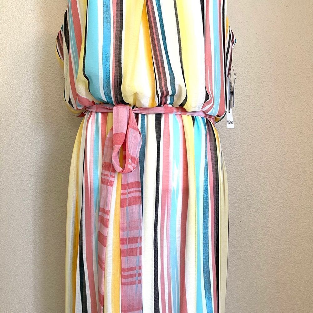 Nine West Sleeveless Printed Chiffon Maxi Dress - Picture 5 of 11